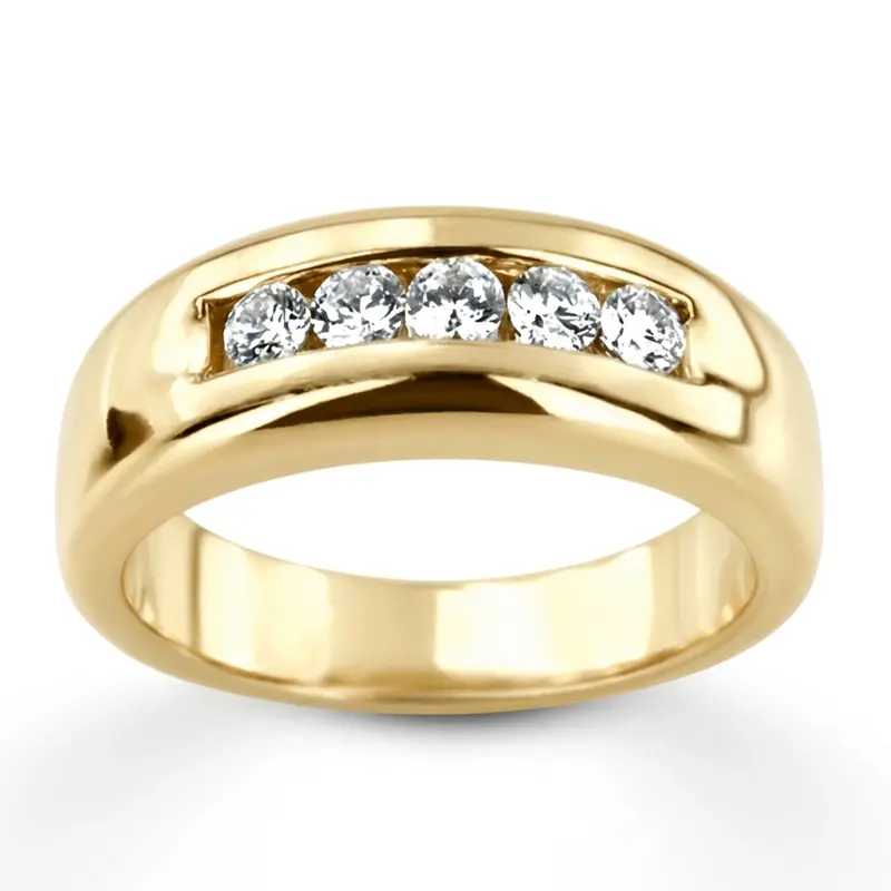 14K white gold 0.50 ct. Channel Set Diamond Men's Ring - alternate view 2