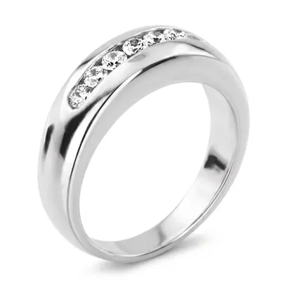 14K white gold 0.50 ct. Channel Set Diamond Men's Ring - alternate view 5 thumbnail