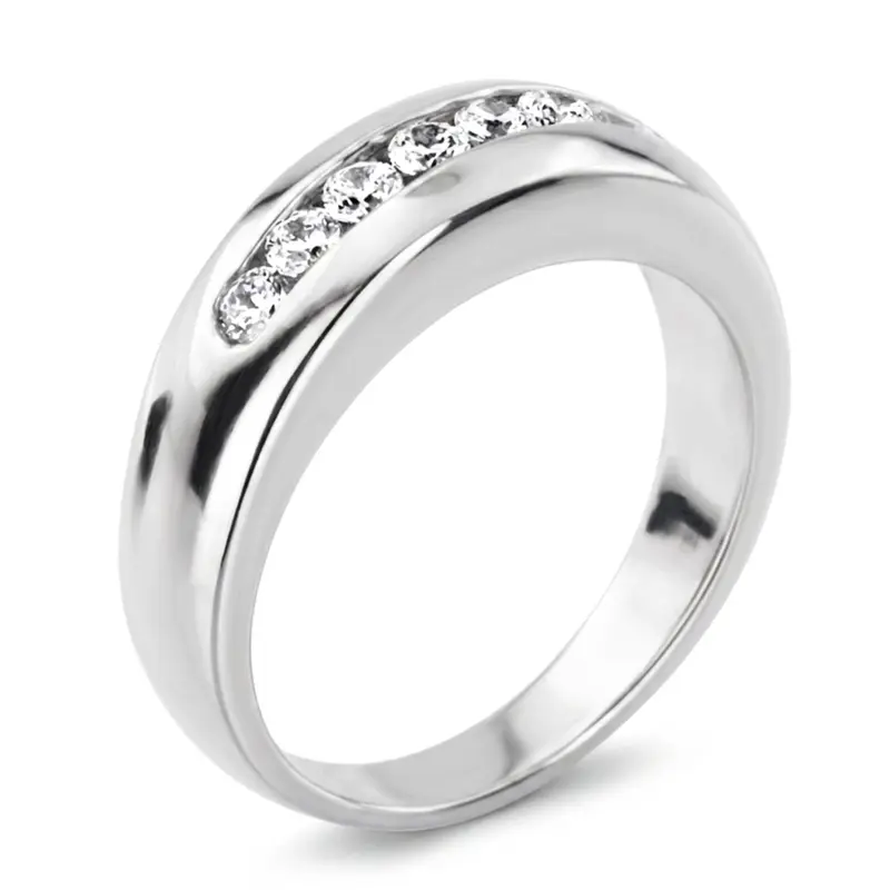 14K white gold 0.50 ct. Channel Set Diamond Men's Ring - alternate view 5