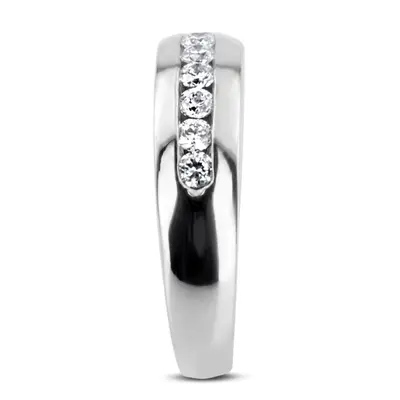 14K white gold 0.50 ct. Channel Set Diamond Men's Ring - alternate view 4 thumbnail