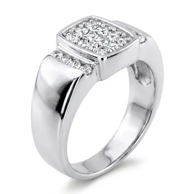 14K white gold 0.80 ct. Channel Set Diamond Men's Ring - alternate view 5 thumbnail
