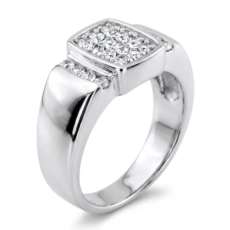 14K white gold 0.80 ct. Channel Set Diamond Men's Ring - alternate view 5