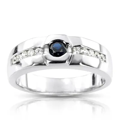 0.55 ct. Round Cut Bezel Set Diamond Men's Ring