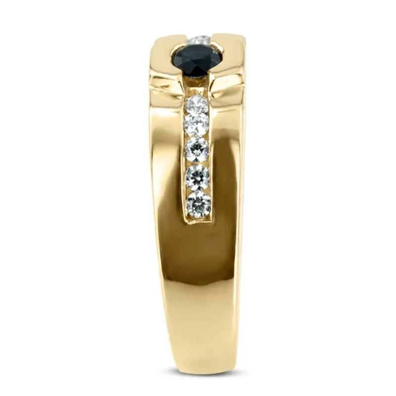 14K white gold 0.55 ct. Round Cut Bezel Set Diamond Men's Ring - alternate view 5