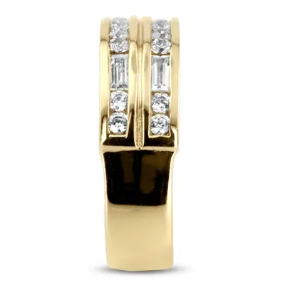14K white gold 0.90 ct. Baguette Diamond Men's Band - alternate view 3 thumbnail