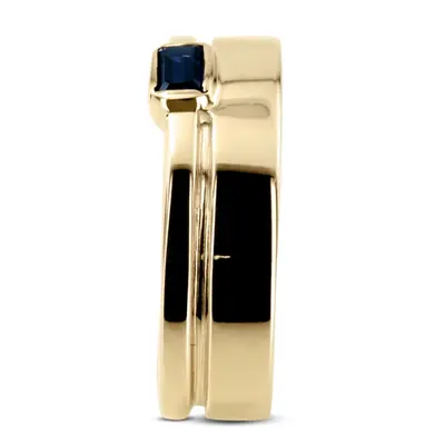 14K white gold 0.33 ct. Emerald Cut Bezel Set Solitaire Diamond Men's Ring - alternate view 3 thumbnail