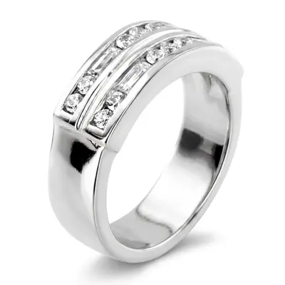 14K white gold 0.90 ct. Baguette Diamond Men's Band - alternate view 5 thumbnail