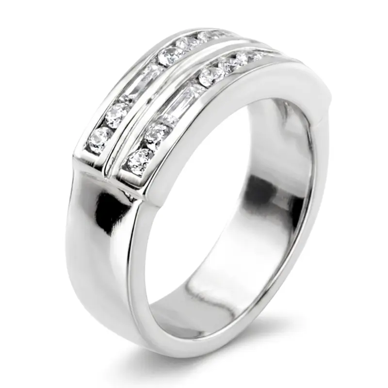 14K white gold 0.90 ct. Baguette Diamond Men's Band - alternate view 5