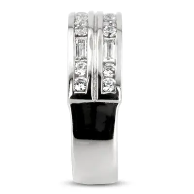 14K white gold 0.90 ct. Baguette Diamond Men's Band - alternate view 4 thumbnail