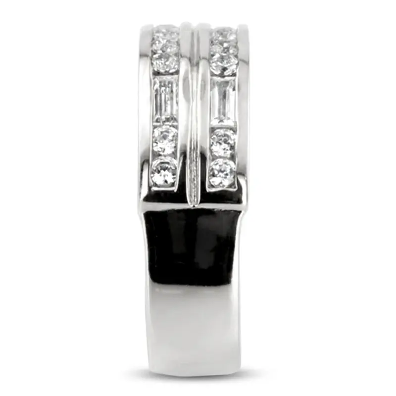 14K white gold 0.90 ct. Baguette Diamond Men's Band - alternate view 4