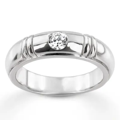 0.40 ct. Round Cut Solitaire Diamond Men's Band