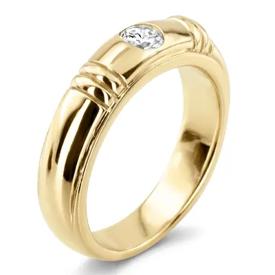 14K white gold 0.40 ct. Round Cut Solitaire Diamond Men's Band - alternate view 3 thumbnail