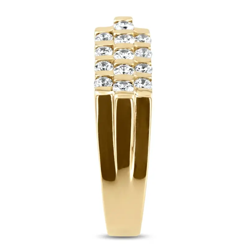14K white gold 0.75 ct. Round Cut Bar Set Diamond Men's Ring - alternate view 5