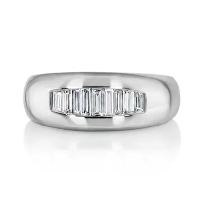 0.61 ct. tw. Baguette Channel Set Diamond Men's Ring - view 2 of 7