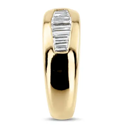 14K white gold 0.61 ct. tw. Baguette Channel Set Diamond Men's Ring - alternate view 7 thumbnail