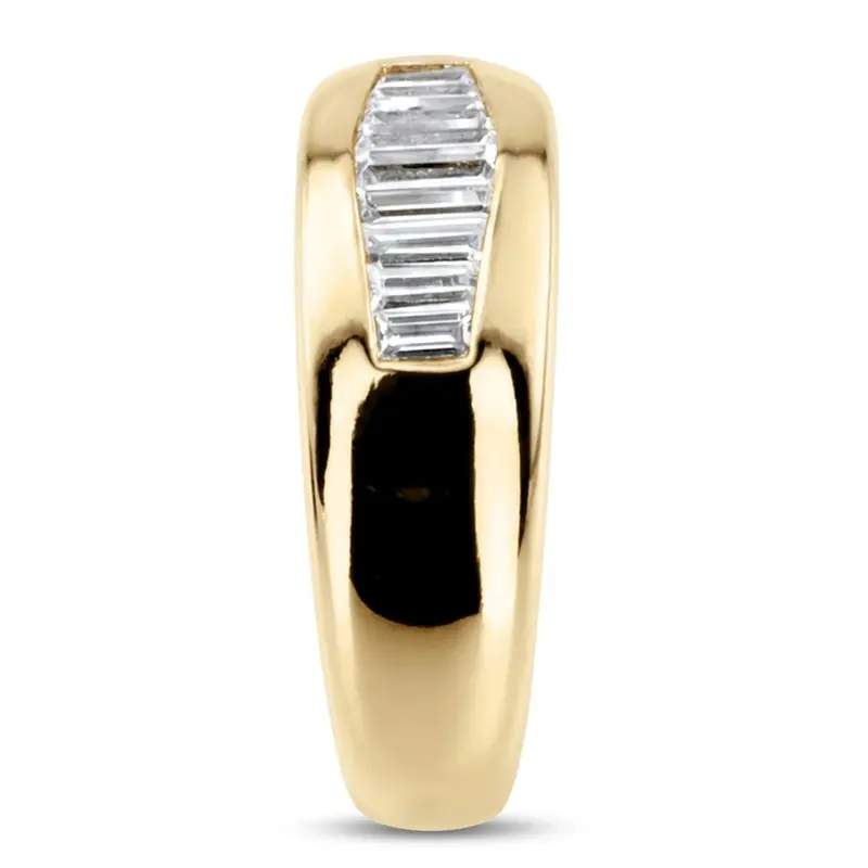 14K white gold 0.61 ct. tw. Baguette Channel Set Diamond Men's Ring - alternate view 7
