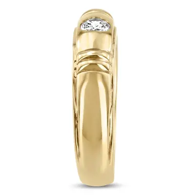 14K white gold 0.40 ct. Round Cut Solitaire Diamond Men's Band - alternate view 4 thumbnail