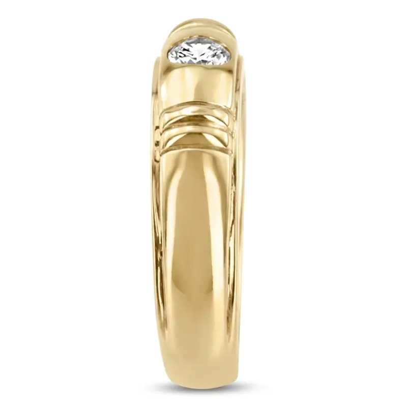 14K white gold 0.40 ct. Round Cut Solitaire Diamond Men's Band - alternate view 4