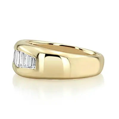 14K white gold 0.61 ct. tw. Baguette Channel Set Diamond Men's Ring - alternate view 4 thumbnail