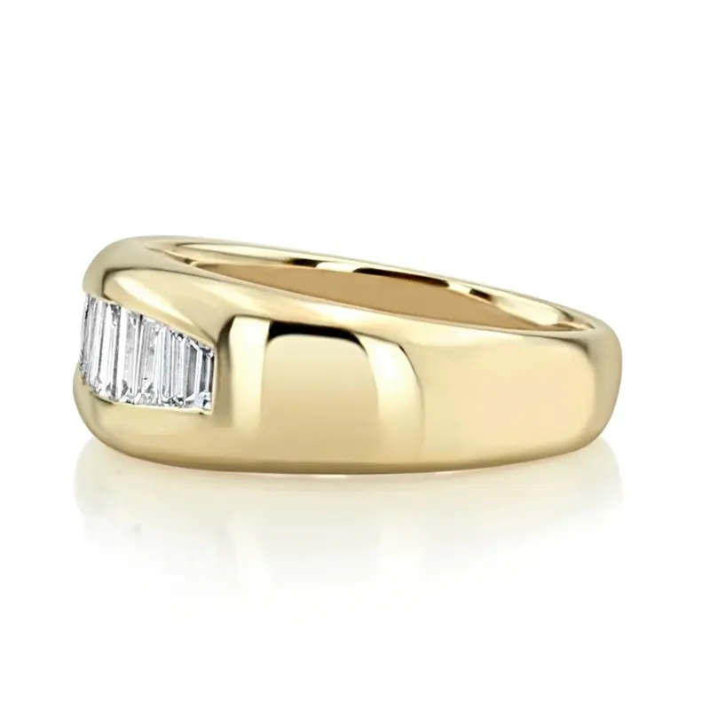 14K white gold 0.61 ct. tw. Baguette Channel Set Diamond Men's Ring - alternate view 4