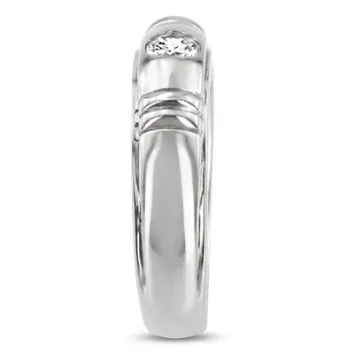 14K white gold 0.40 ct. Round Cut Solitaire Diamond Men's Band - alternate view 5 thumbnail