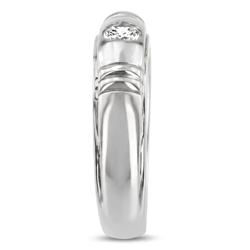 14K white gold 0.40 ct. Round Cut Solitaire Diamond Men's Band - alternate view 5
