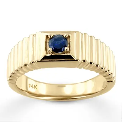 14K white gold 0.25 ct. Round Cut Solitaire Diamond Men's Ring - alternate view 7 thumbnail