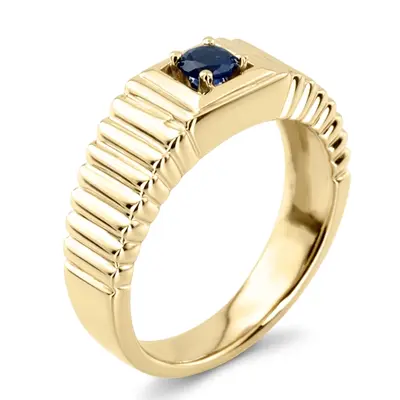 14K white gold 0.25 ct. Round Cut Solitaire Diamond Men's Ring - alternate view 3 thumbnail