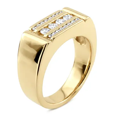 14K white gold 0.56 ct. Channel Set Diamond Men's Ring - alternate view 6 thumbnail