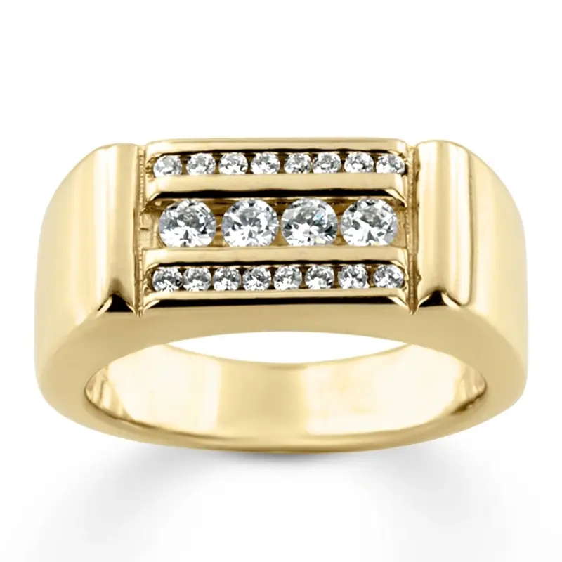 14K white gold 0.56 ct. Channel Set Diamond Men's Ring - alternate view 2