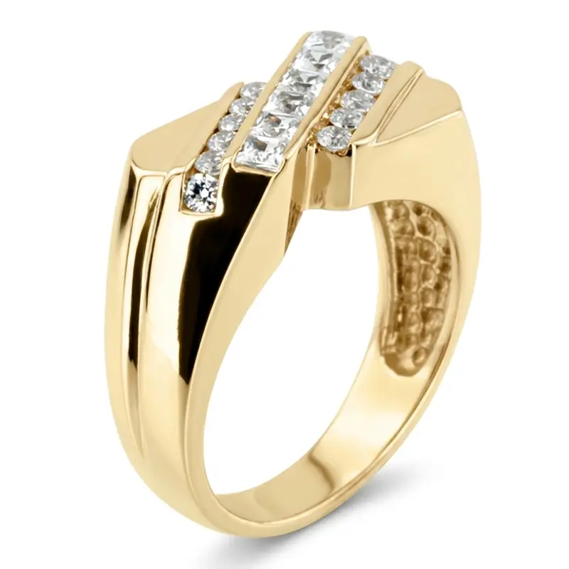 14K white gold 0.91 ct. Channel Set Diamond Men's Band - alternate view 6