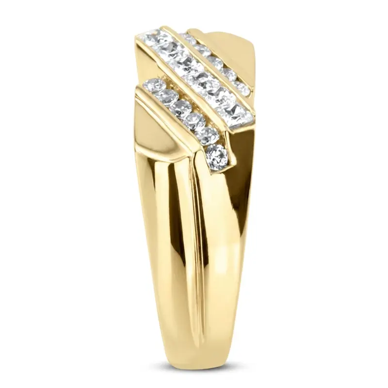 14K white gold 0.91 ct. Channel Set Diamond Men's Band - alternate view 3
