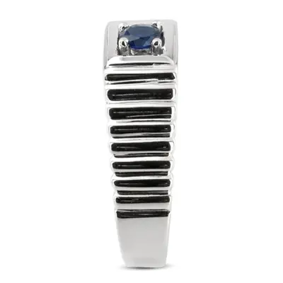 14K white gold 0.25 ct. Round Cut Solitaire Diamond Men's Ring - alternate view 5 thumbnail