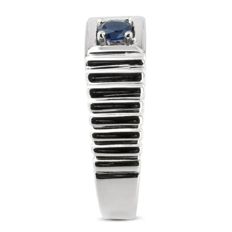 14K white gold 0.25 ct. Round Cut Solitaire Diamond Men's Ring - alternate view 5