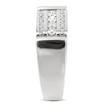14K white gold 0.56 ct. Channel Set Diamond Men's Ring - alternate view 4 thumbnail