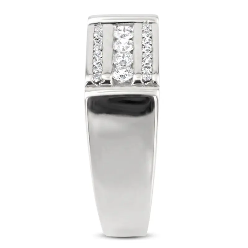 14K white gold 0.56 ct. Channel Set Diamond Men's Ring - alternate view 4