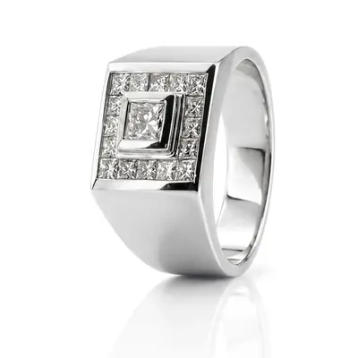 1.62 ct. Princess Cut Channel Set Diamond Men's Ring alternate view