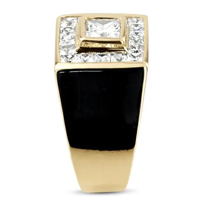 14K white gold 1.62 ct. Princess Cut Channel Set Diamond Men's Ring - alternate view 7 thumbnail