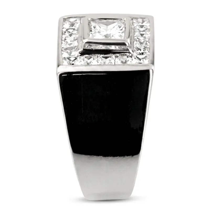 14K white gold 1.62 ct. Princess Cut Channel Set Diamond Men's Ring - alternate view 8