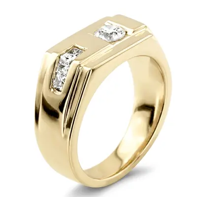 14K white gold 0.62 ct. Channel Set Diamond Men's Ring - alternate view 4 thumbnail