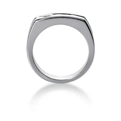14K white gold 0.50 ct. Round Cut Channel Set Diamond Men Ring - alternate view 3 thumbnail
