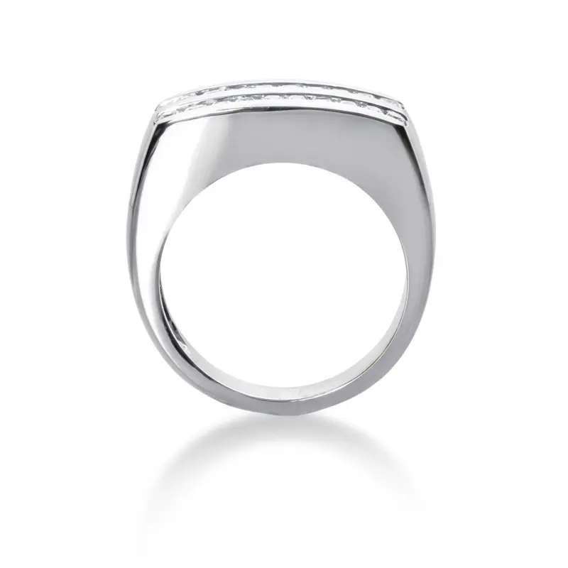 14K white gold 1.00 ct. Princess Cut Channel Set Diamond Men's Ring - alternate view 3