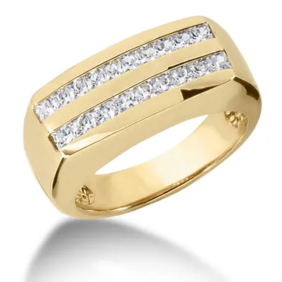 1.00 ct. Princess Cut Channel Set Diamond Men's Ring alternate view
