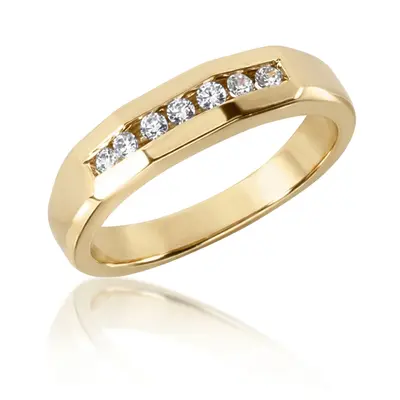 0.21 ct. Round Cut Channel Set Diamond Men's Ring alternate view