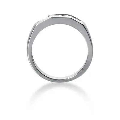 14K white gold 0.21 ct. Round Cut Channel Set Diamond Men's Ring - alternate view 3 thumbnail