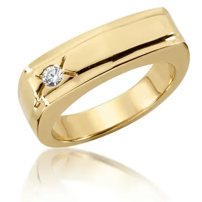 0.10 ct. Round Cut Solitaire Diamond Men's Ring alternate view
