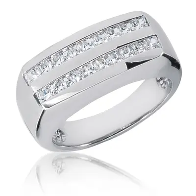 1.00 ct. Princess Cut Channel Set Diamond Men's Ring