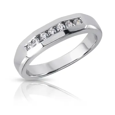 0.21 ct. Round Cut Channel Set Diamond Men's Ring