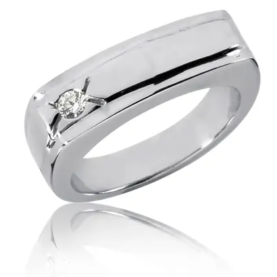 0.10 ct. Round Cut Solitaire Diamond Men's Ring