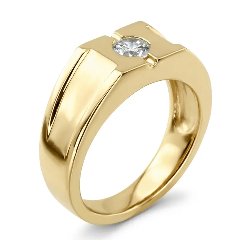 14K white gold 0.35 ct. Solitaire Diamond Man Ring - alternate view 3